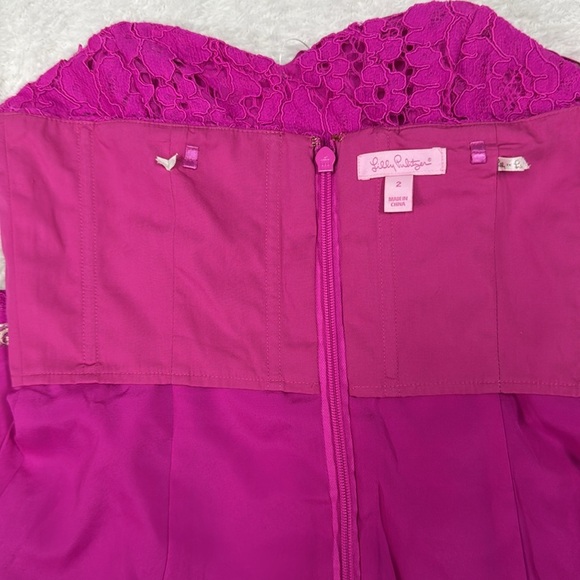 Lilly Pulitzer convertible Fuchsia Summer Lace Dress - Picture 9 of 11